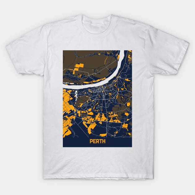 Perth - Australia Bluefresh City Map T-Shirt by tienstencil